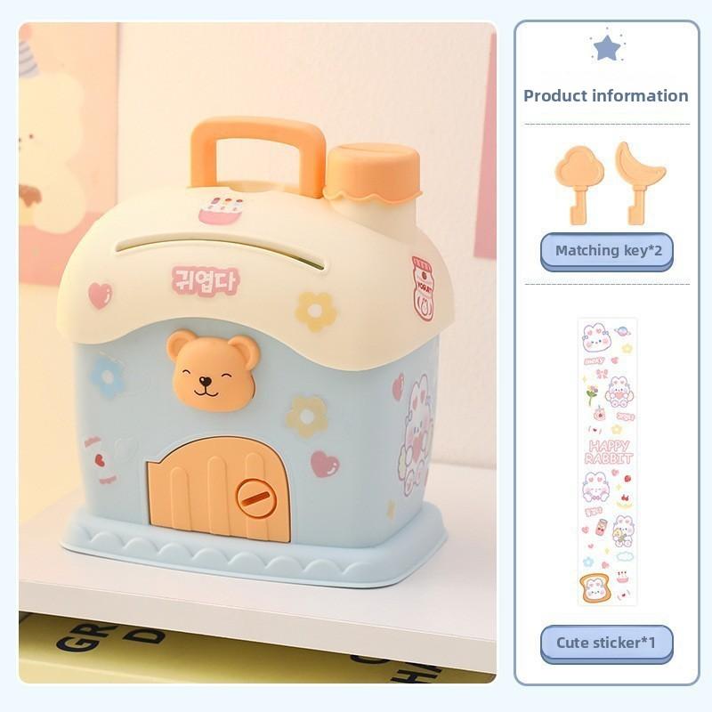 

Интернет-знаменитость копилка креативная мультяшная форма милый маленький домик может хранить большую емкость пластиковая копилка