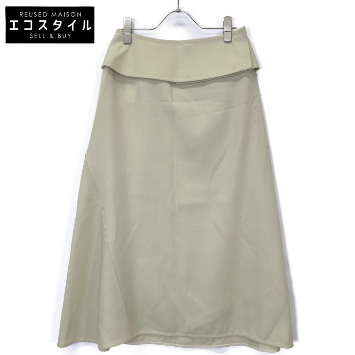 

JIL SANDER Green JSCU350005 Wool Belt Design Flared Skirt skirt 32 greenUsed