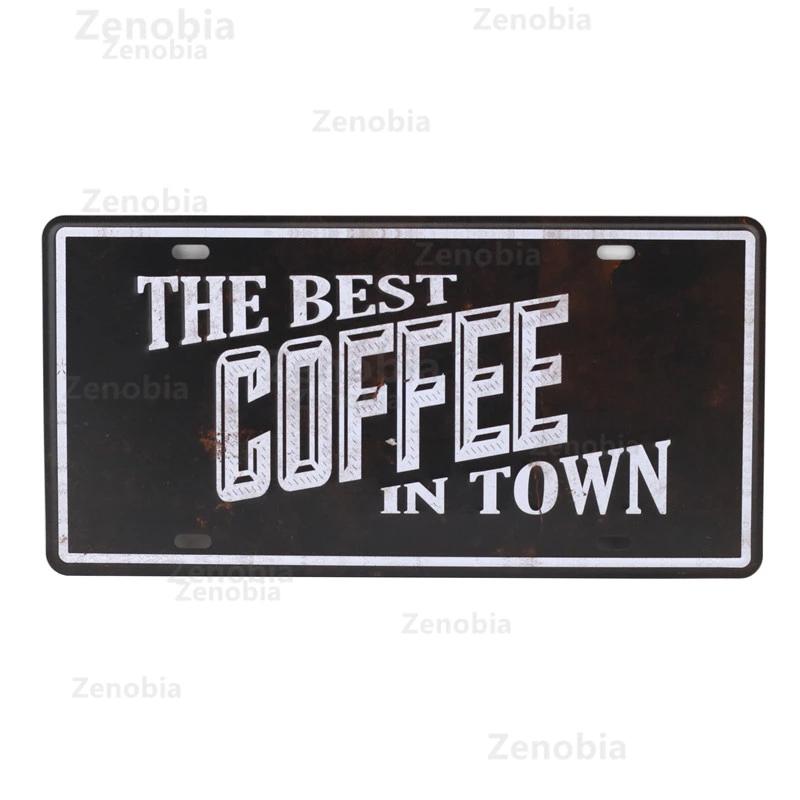 Open and Closed Coffee Bar Metal Sign Wall Art Murals Vintage Tin Poster Shabby Plaque Retro Plates Pub Cafe 3D Home Decoration
