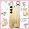 Durable Lanyard Phone Case For Tecno Camon40 Pro 4G/5G/CM6/CM7 Waterproof Back Cover Oil Painting Ring Silicone Flower