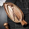 1Pc Acacia Wood Plate Leaf Shape Wooden Dessert Bread Plate Large Fruit Cake Tray Food Serving Platter Wooden Utensils Tableware