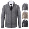 Autumn Winter Cashmere Padded Warm Casual Men's Knitted Sweater Coat