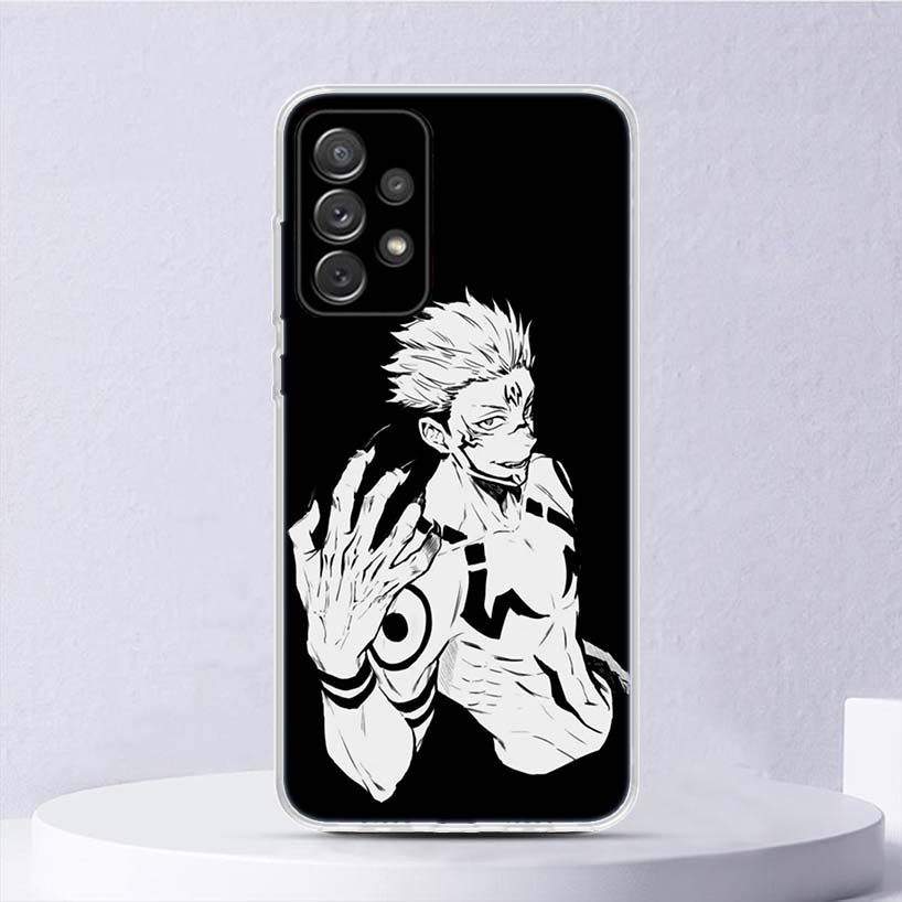 Black White Kaisen J-Jujutsu Soft Case For Samsung Galaxy A16 A15 A14 A13 A56 A55 A54 A53 Phone Cover A26 A36 A25 A35 A24 A34 A2