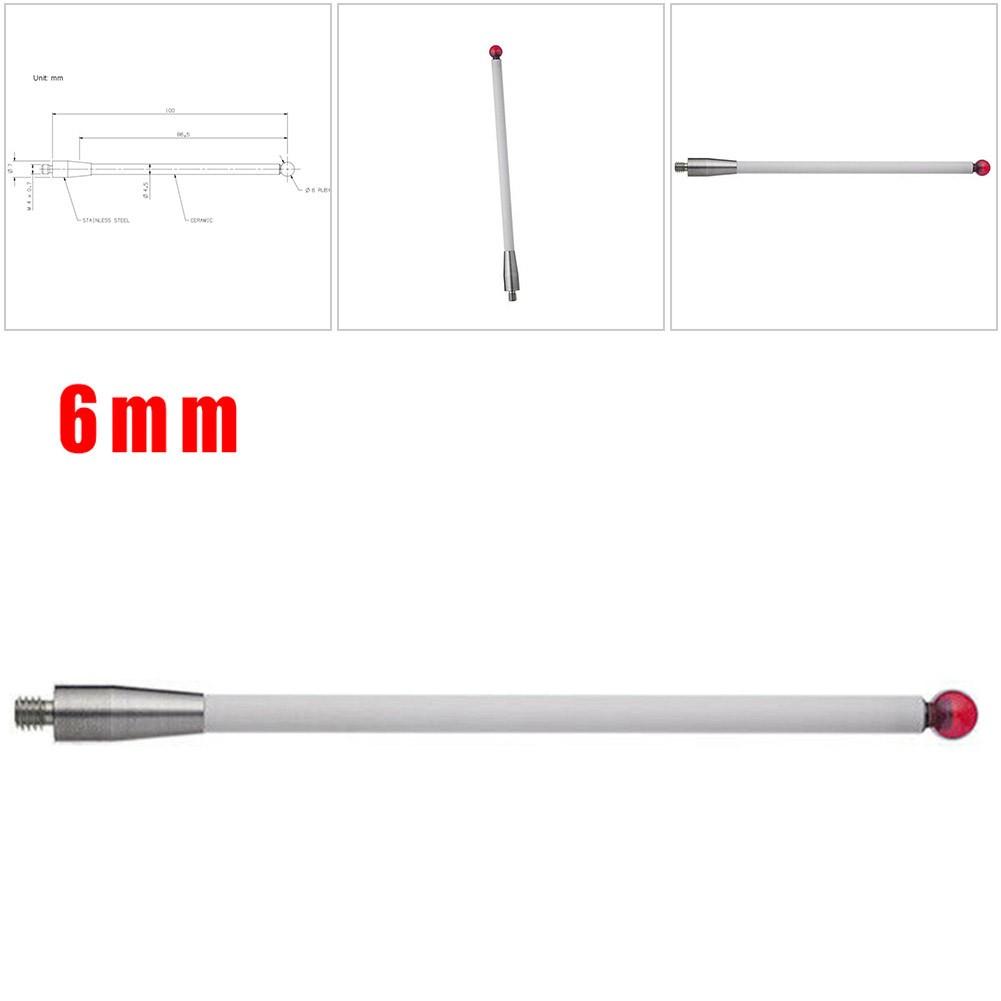CMM Touch Probe Stylus 6mm Ball CNC Probe Tip Ceramic shaft  A-5000-3712