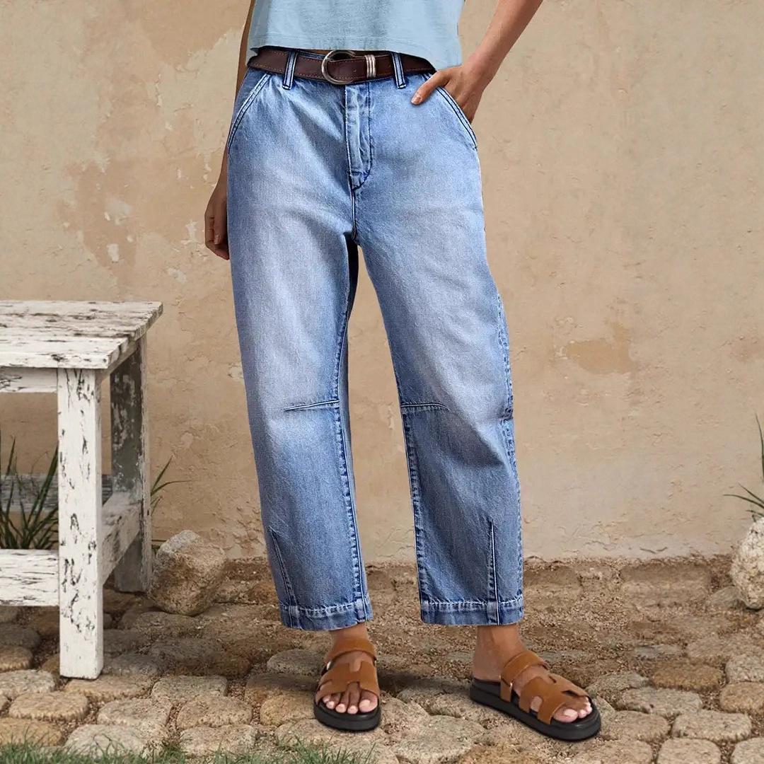 European 2026 Spring-Summer Women s Retro Washed Wide-Leg Jeans L