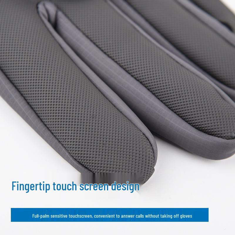 Men's Plus Velvet Windproof Cycling Gloves - Skin-Friendly, Touchscreen Compatible, Warm, Non-Slip for Autumn and Winter Outdoor Riding.