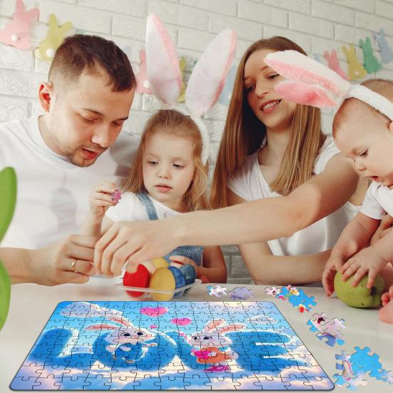 130ks/sada Pár Skládačka Králík Valentýn LÁSKA Zajíček logická hra Děti Dospělí Vzdělávací papírové puzzle Hračka Domácí dekorace