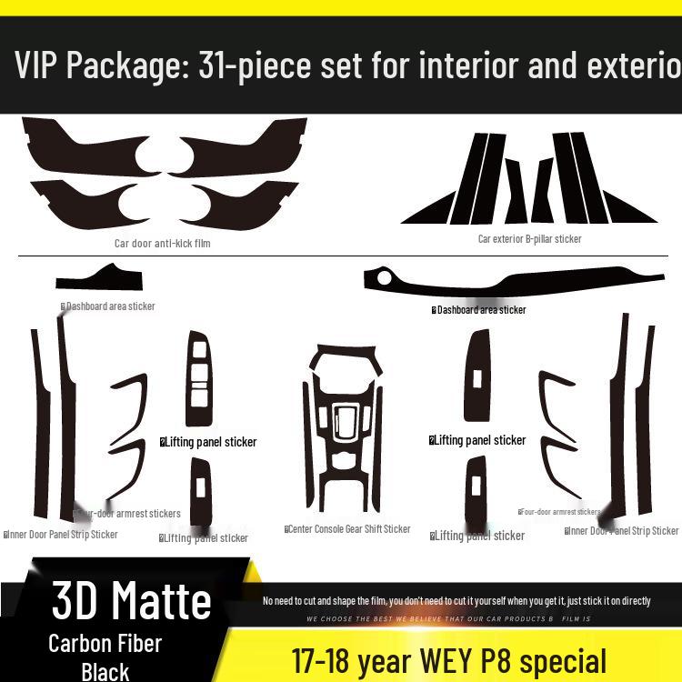 Carbon Fiber Interior Sticker for 17-21 WEY VV5 VV6 VV7S - Center Console Decoration P8