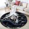 Dark Maiden pattern round rug,Carpet Rug for Living Room Bedroom Playroom ,Non-slip Floor Mat,Holiday Gifts and Birthday Gifts.