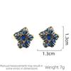 SUYU Irregular Design Star Pendant Blue Screw Earrings For Women's Light Luxury Vintage Earrings Daily Wedding And Holiday Gifts