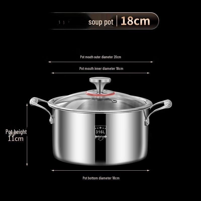 

ZISIZ 316L Seven-Layer Steel Soup & Steamer Pot