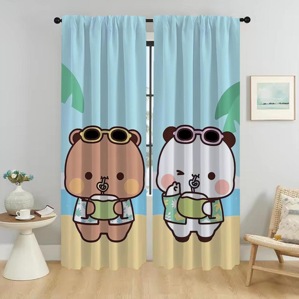 Set Of 2 Elegant Curtains Bubu Dudu Living Room Curtain Partition Tulle Bedroom Shades Kitchen Light Blocking For Great Made Polyester