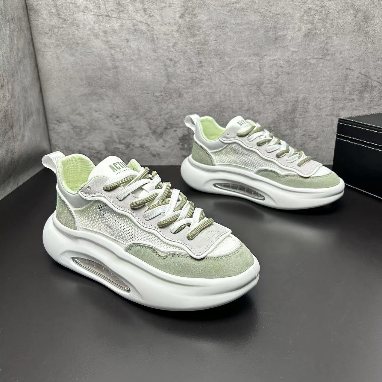 

Летняя новая обувь 2024 года для мужчин. Массивные кроссовки. Летняя повседневная спортивная обувь с тонкой сеткой. Удобные кроссовки, увеличивающие рост. 44 зелёный