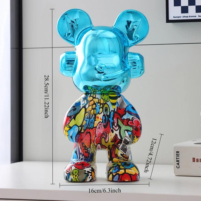 

Colorful Fashion Bear Piggy Bank Animal Statue Modern Living Room Home Decoration Gift