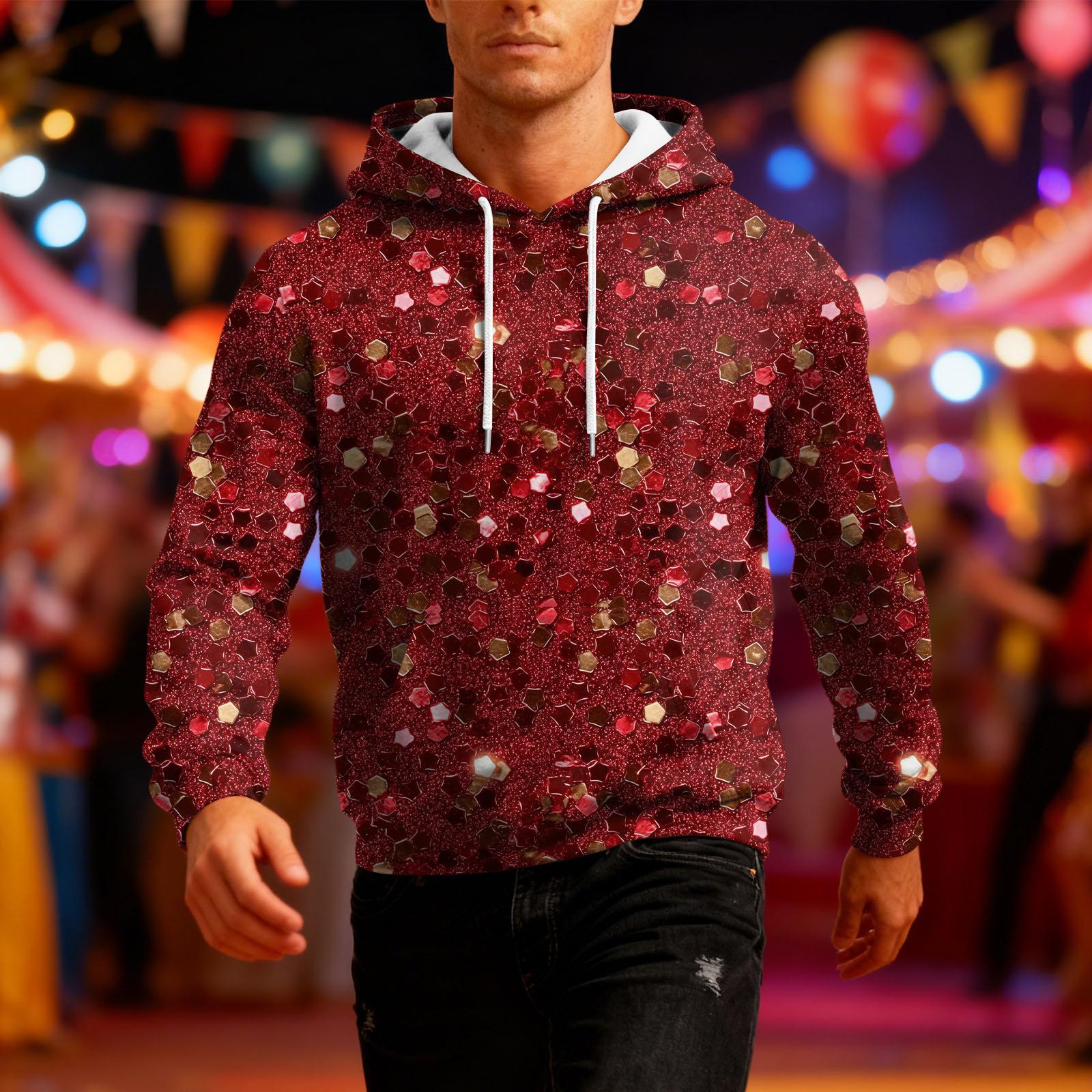 SuJu Heren Casual Hoodie met Lange Mouwen L wijn