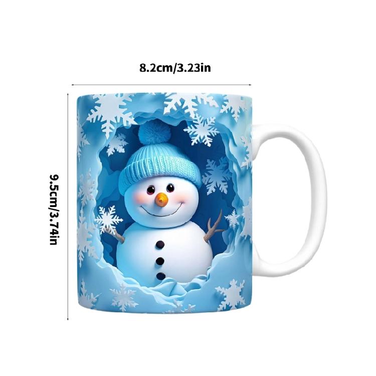 Festival Snowman Themed Ceramic Mugs Christmas Kitchenwares For Coffee Teas Dishwasher Friendly Homes Use