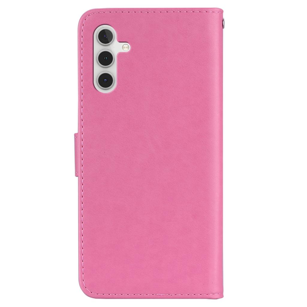 For Samsung Galaxy A35 5G Wallet Case Leather Phone Cover Owl Flower Imprinted