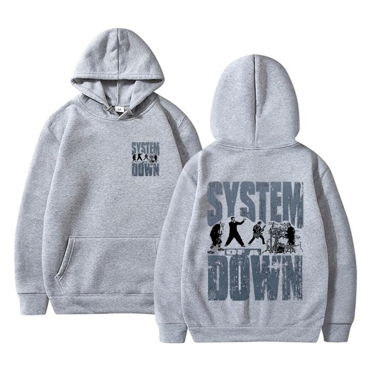 

90s Vintage Rock Band System of A Down Print Hoodie Unisex Casual Sweatshirt Men Women Alternative Metal Music Pullover Hoodies 3XL
