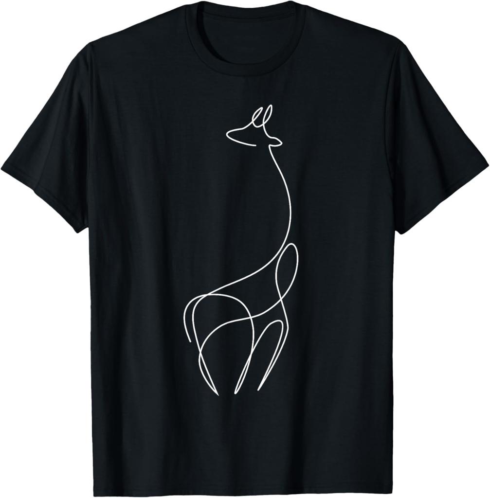 Minimalist Giraffe Tshirt Minimalism Outline Lineart Tee TShirt Unisex Summer Streetwear Tops Cotton Graphic T Shirts
