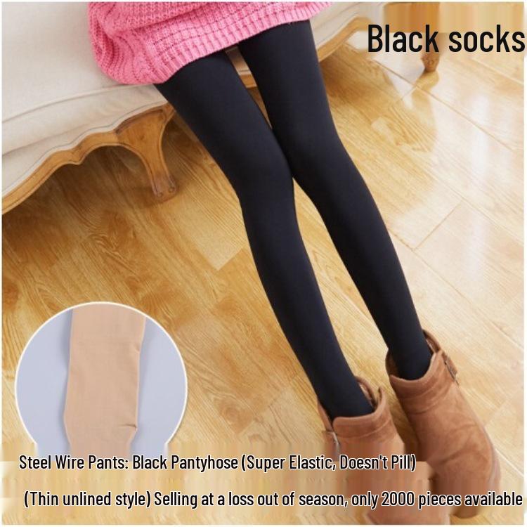 Women's Korean-Style Fleece-Lined Autumn/Winter Leggings - Thick, Versatile Nine-Point Pants