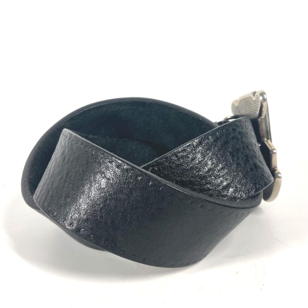 GUCCI 223896 G logo buckle  belt Leather Black/Silver