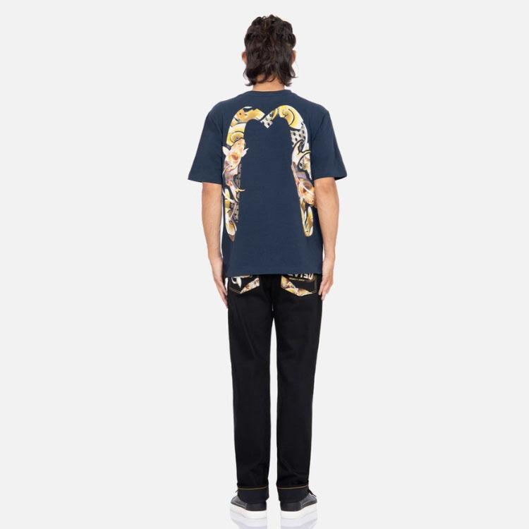 Evisu T-Shirts Men's Crew Neck Moderate Straight Fit 2EAHTM2TS522XXCT