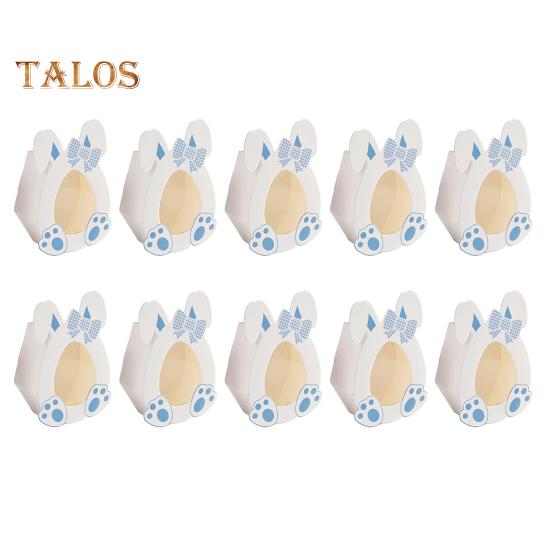 

10 шт. пасхальных коробок для сладостей, коробки для закусок в форме яиц с ушками кролика, бумажные коробки для подарков на вечеринку, шоколадные печенья, конфеты, вкусности 10pcs синий