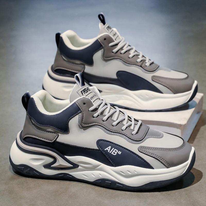 New men's sports shoes, young and middle school students, boys' non-slip heightening soft-soled casual running trendy shoes