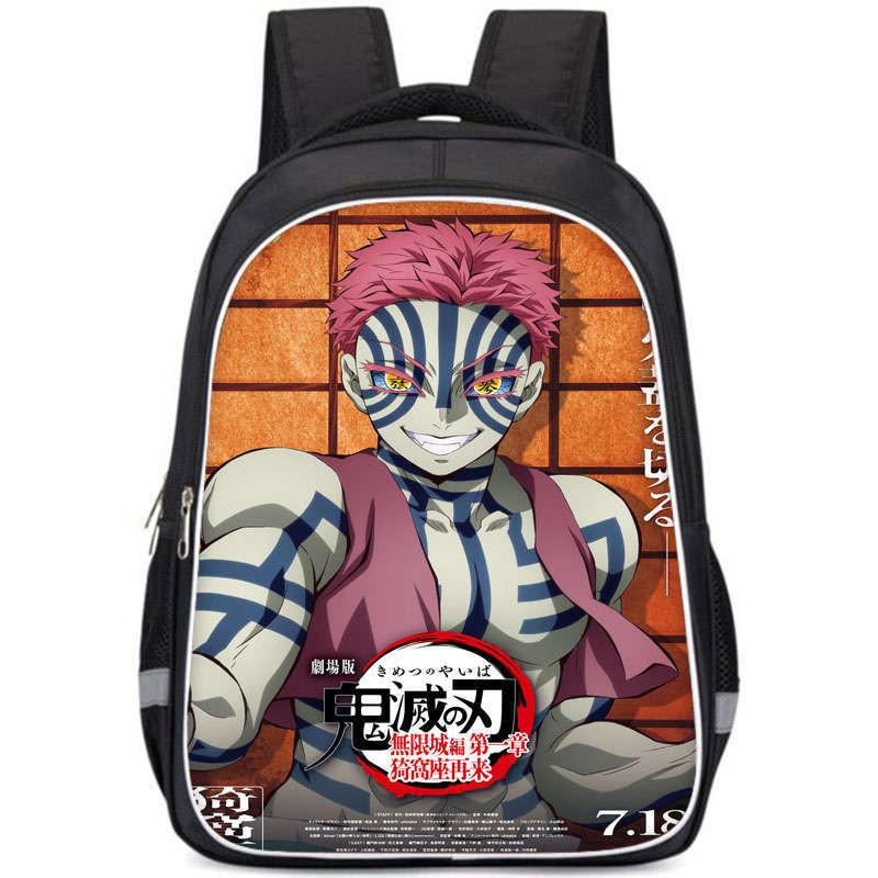 Demon Slayer College Backpack With Double Layer Storage And Trendy Crossborder Style For Students