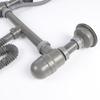 Double Bowl Kitchen Sink Drain Pipe Kit Leak Proof Anti Blocking UV Resistant Long Lifespan for Outdoor Patio Kitchen Sinks