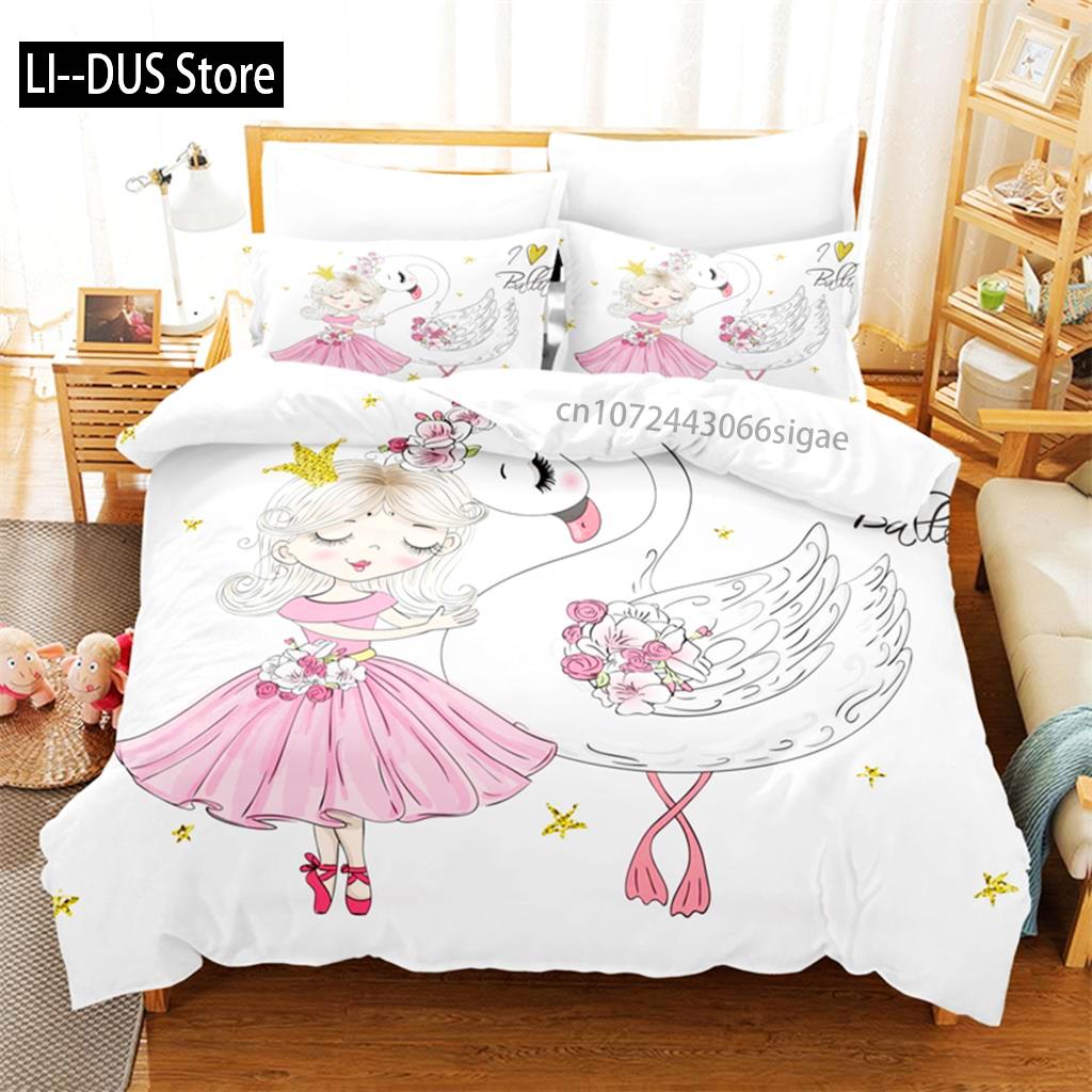 

Comforter Cartoon Girl Bedding Set 3D Bedding Digital Printing Queen Size Bed Set Fashion Design Comforter (quilt)-EU Single(135*200cm)3pcs