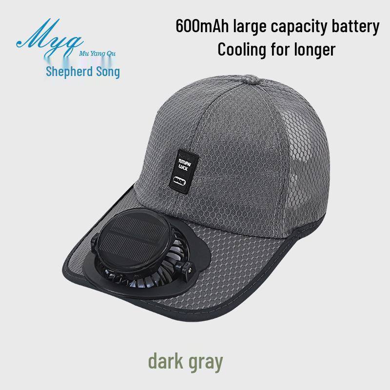 Summer Mesh Baseball Cap with Solar Fan and Sun Protection