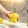 400ML Cartoon Stern Seifenspender mit Kunststoffpumpe, Nachfüllbarer Flüssigseifenbehälter, Leere Duschgel-Lotion-Flasche für Badezimmer
