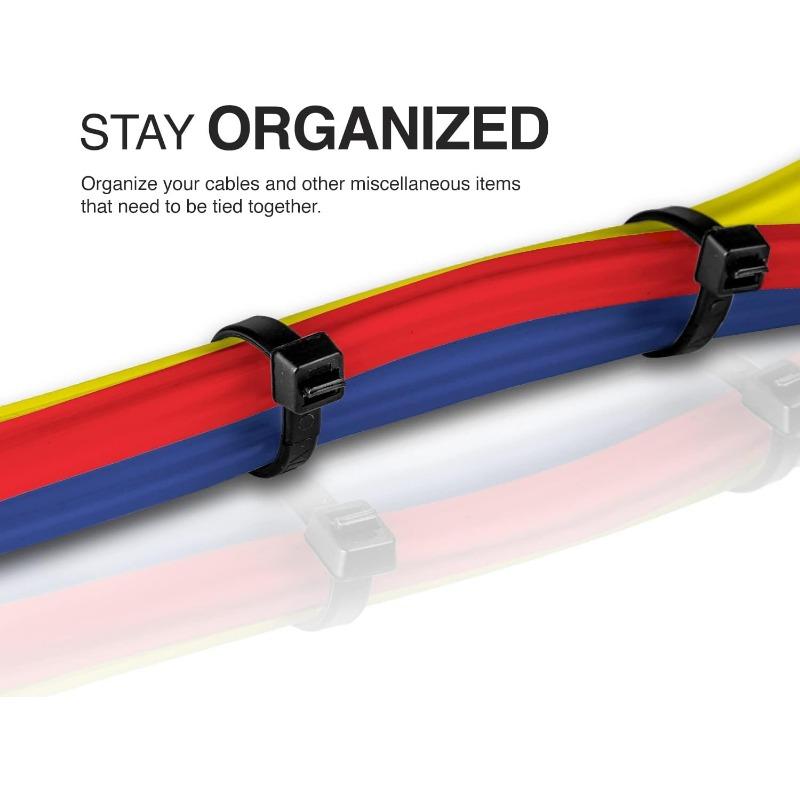 100 PCS Nylon Cable Ties Industrial Multipurpose Cable Ties, 8 Inches