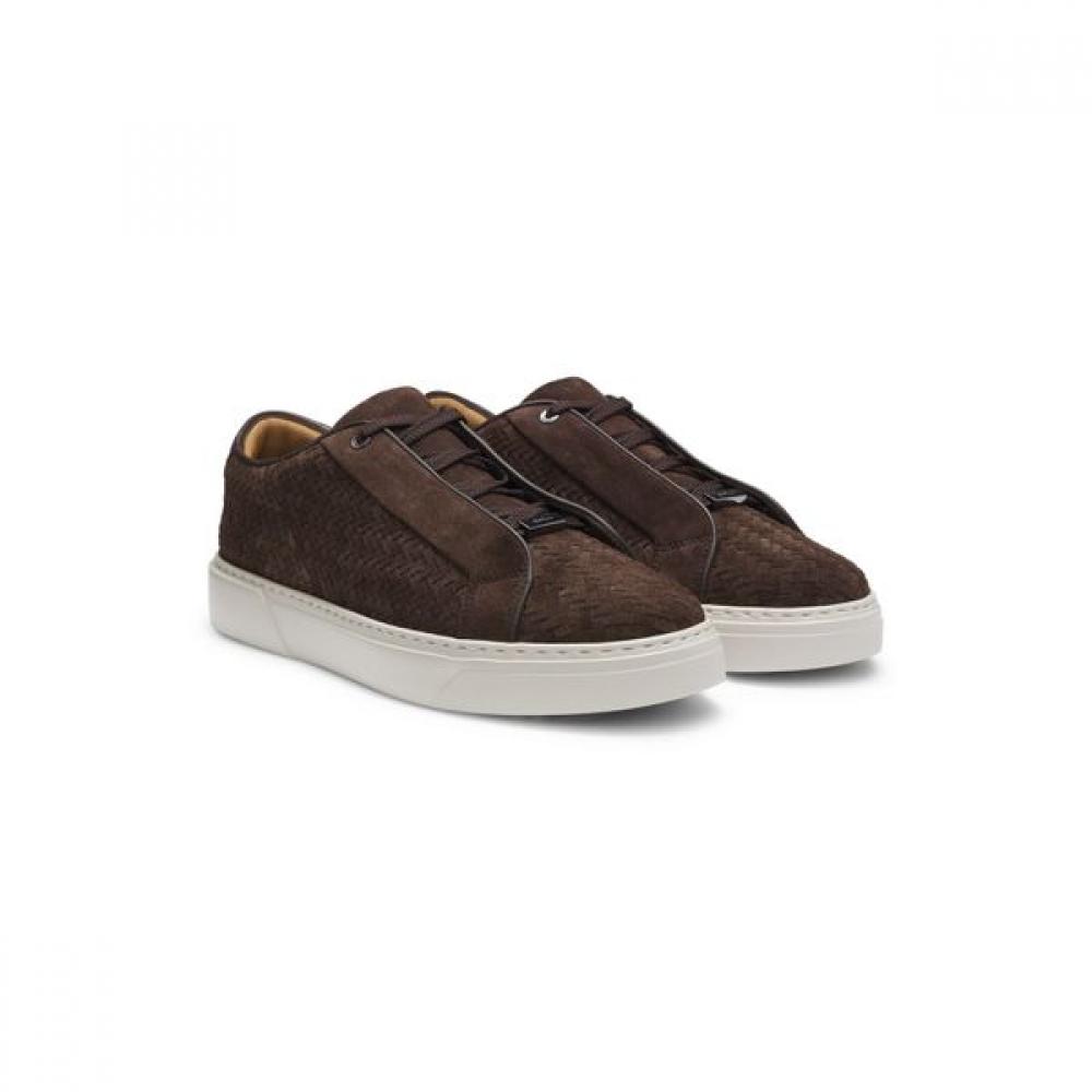 

Boss Woven Suede Sneakers Dark Brown Model Gary 42