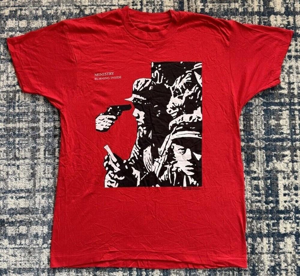 Vintage 1991 Ministry Burning Inside Cotton All Size Men Women Shirt US477 Unisex T-Shirt S