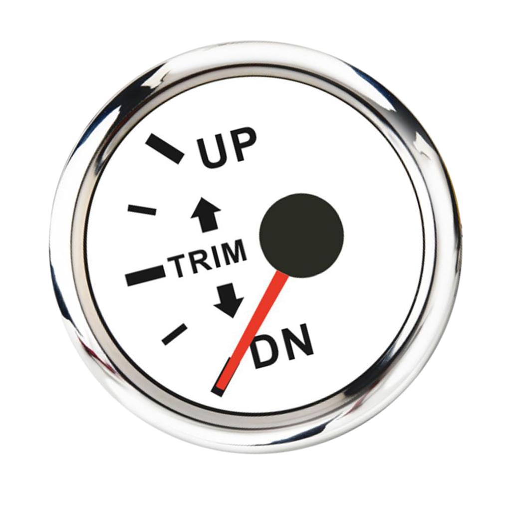 Marine Vessel Trim Tilt Gauge Resistant to Oil Left Side White Dial PC Material for Outboard Engine