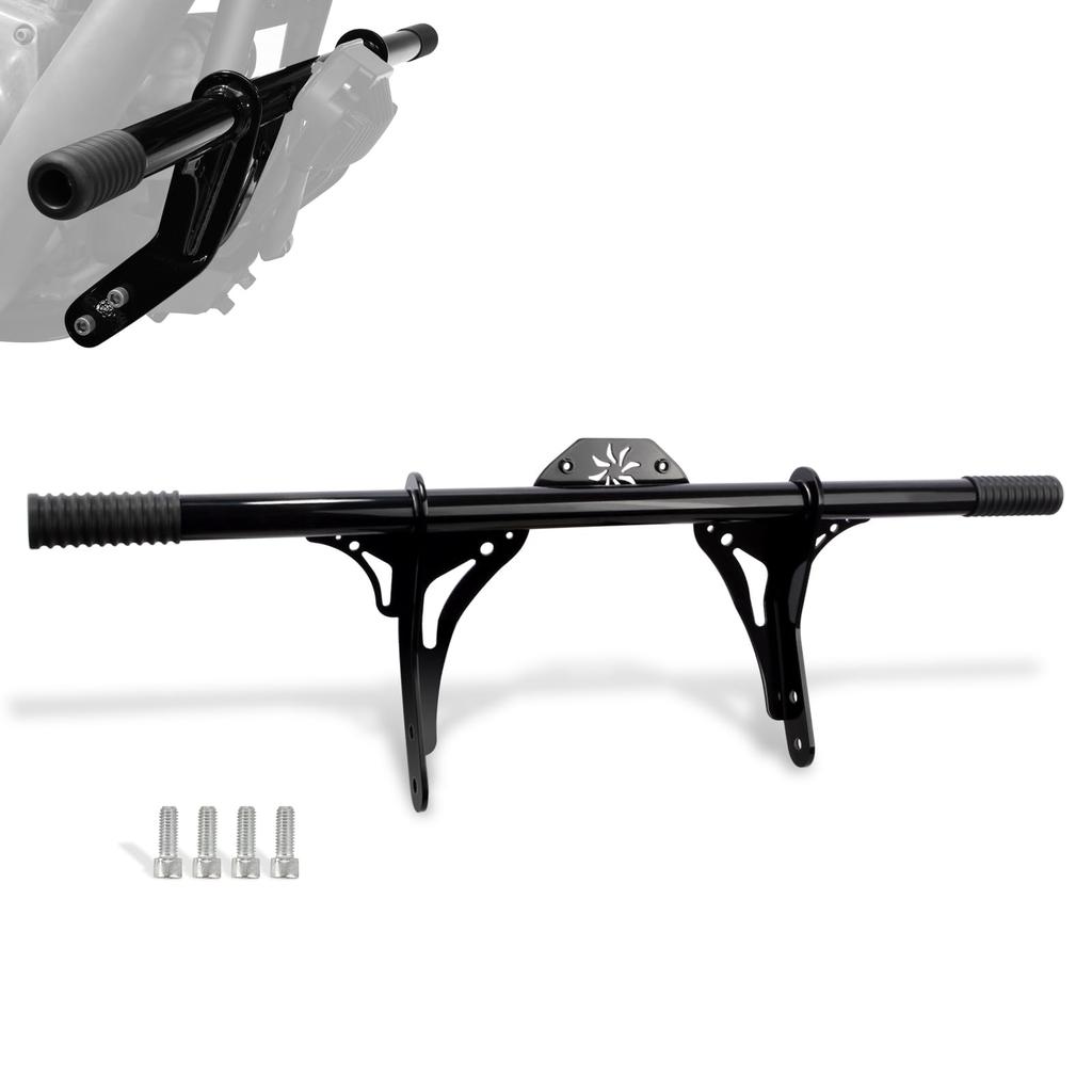WOWTK Highway Peg Crash Footpeg Engine Guards for Harley DynaMid Control Models Street Bob Fat Bob Low Rider Wide Glide Gloss Black Bars/Highway