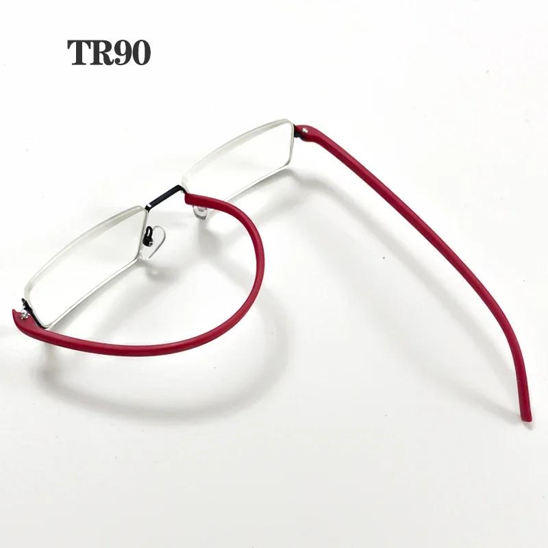 Metal Anti-Blue Light Reading Glasses Men Half Frame Prescription Eyeglasses Male TR90 Eyewear With Case óculos +1.0 to +4.0
