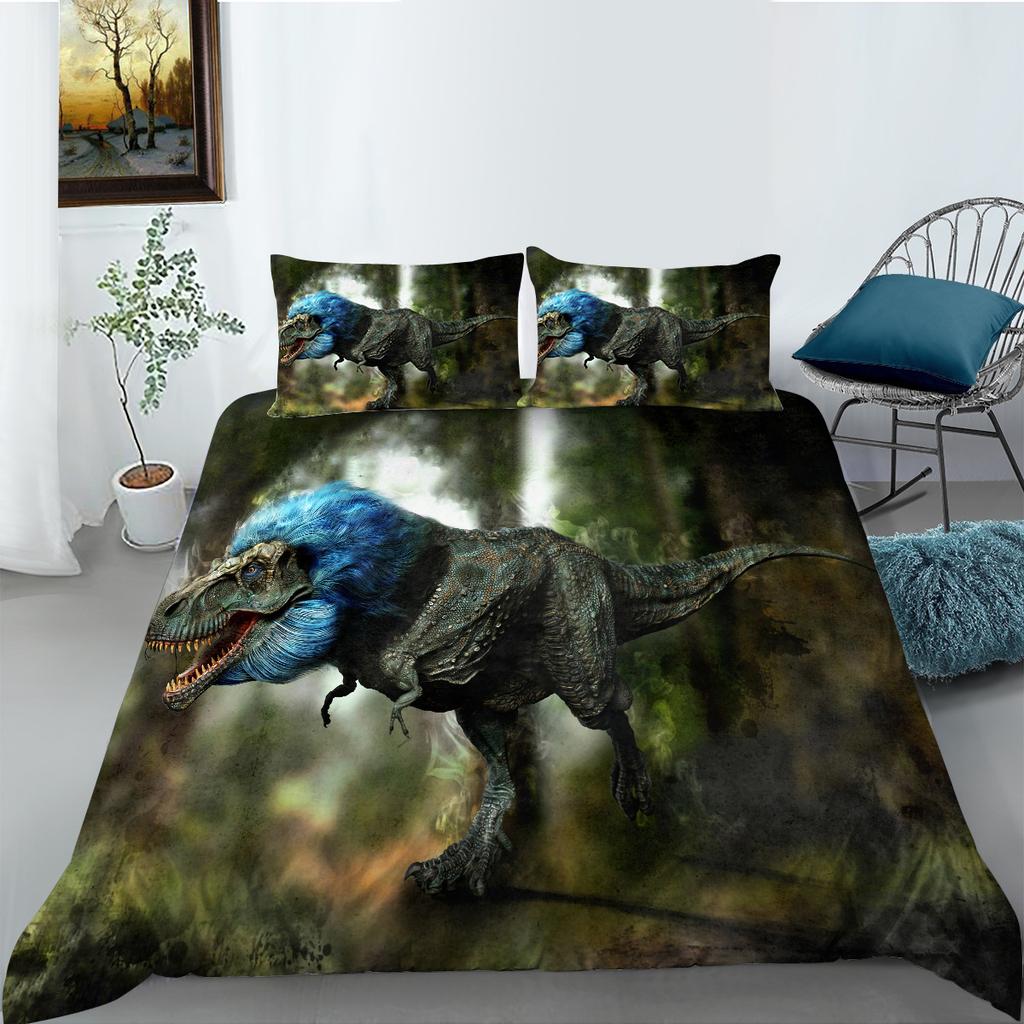 Bettwäsche Zweiteiliges und Dreiteiliges Set Dinosaurier 3D Digitaldruck Polyester