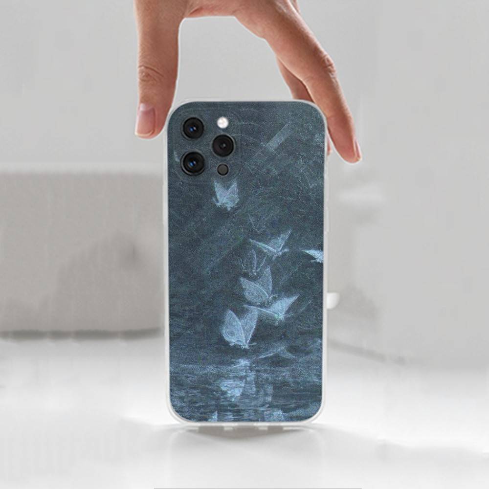 Ins Retro Butterfly Phone Case For iPhone,14,13,12,15,Pro,Max,Plus,11,17,16,X,XS,XR,SE,Mini Transparent Soft Cover