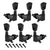 FLEOR Set of Closed Guitar Tuning Keys Machine Heads Tuners 3L3R String Tuning Pegs Sealed ,Black/Silver Option