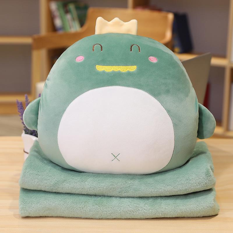3-in-1 Car Cartoon Pillow Quilt: Dual-purpose Cushion & Blanket with Air Conditioning Blanket, Perfect for Office Naps