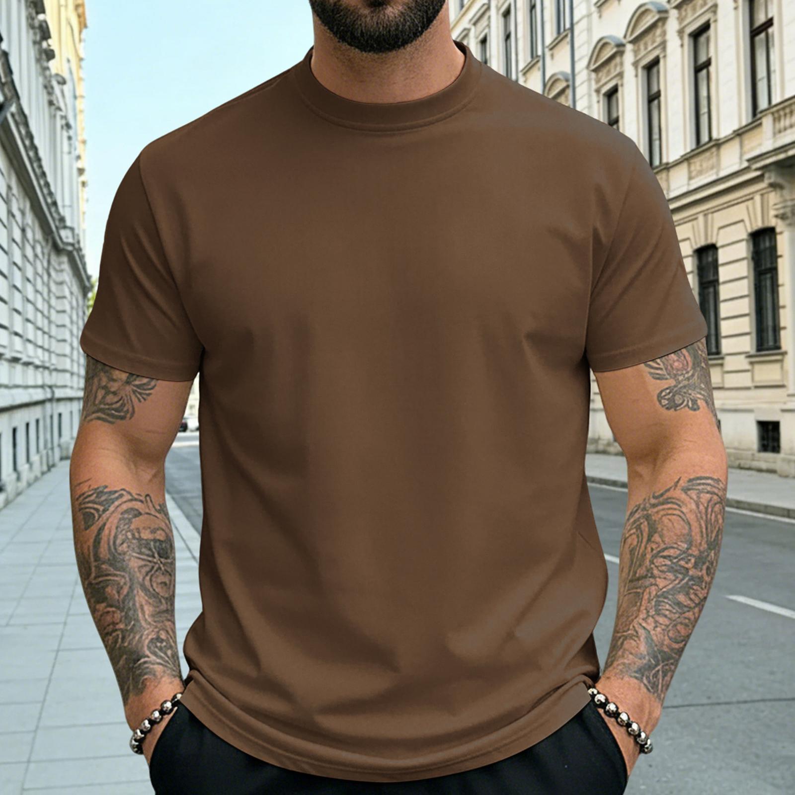 

Men s Summer Short-sleeve Quick-drying T-shirt Undershirt Top S кавовий