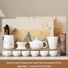 Yipan Ceramic Tea Set with Xishi Pot and Ink Wash Landscape Design