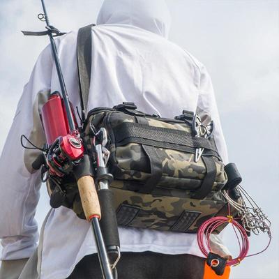 Vodotesná rybárska taška Cross Body Sling Rybárske náčinie Batoh s držiakom na udice Úložný box Military Outdoor Compact Lure Bag