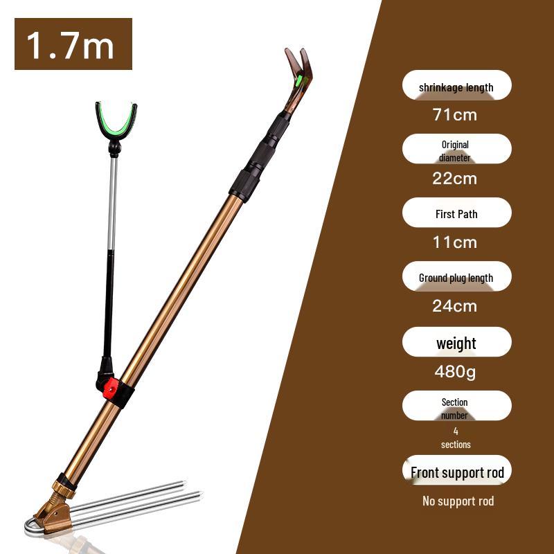 Aluminum Alloy Fishing Rod Holder Stand with Ground Plug for Wild Fishing Standard