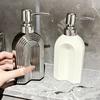 Refillable Ceramic Hand Soap Bottle Press Type Liquid Lotion Storage Bottles  Countertop