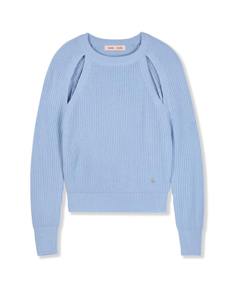 Nodeuyuumeon Raglan Slit Hazzi Knit [Blue]