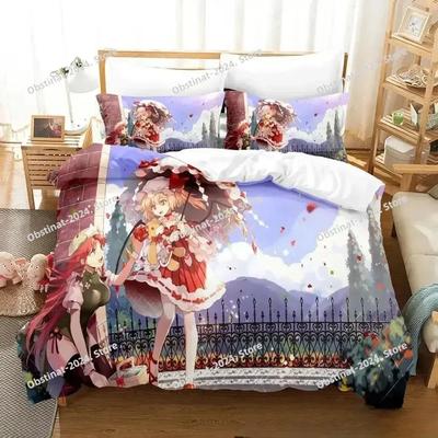 3D Anime Game Touhou Project Bedding Set Print Bed Set With Pillowcase Bed Duvet Cover Soft Single Double Queen Super King Size